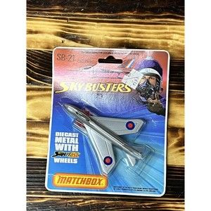 Matchbox 1977 Sky-Busters SB-21 Lightning British Jet Diecast Silver MIB